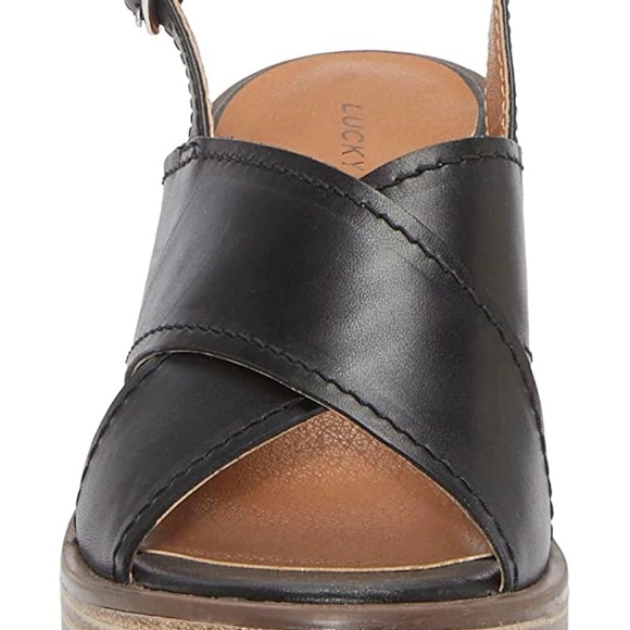 Lucky Brand Platform Sandals | Delmie Slingback | Black - Picture 8 of 10